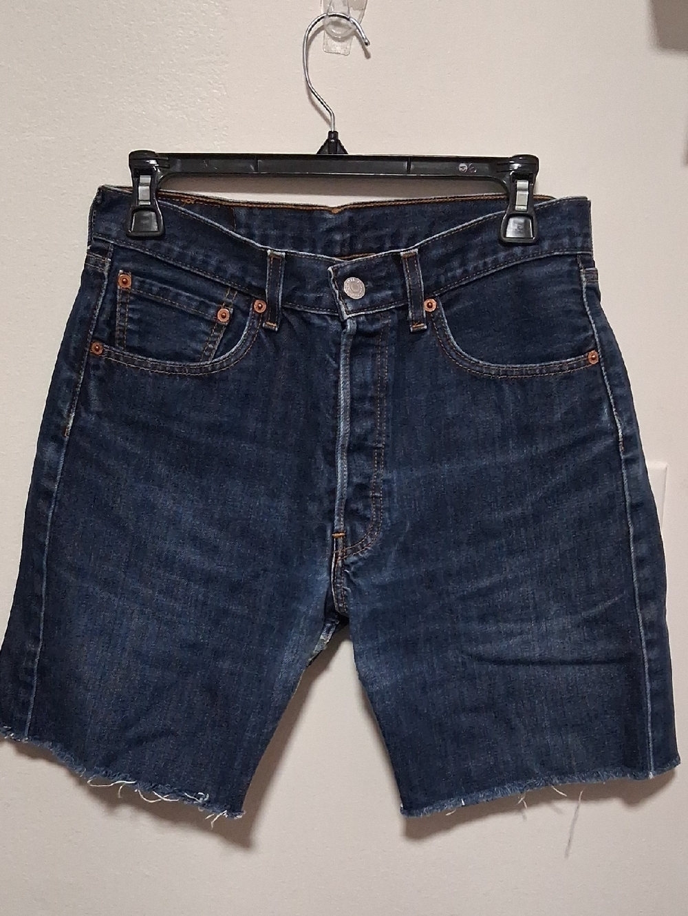 Levis Unisex Dark Blue Denim Shorts - Classic Cut